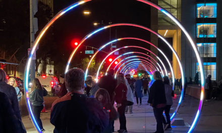 Sonic Runway makes its debut in San Jose. The 25 arches will be at the City Hall Plaza for 7 years.